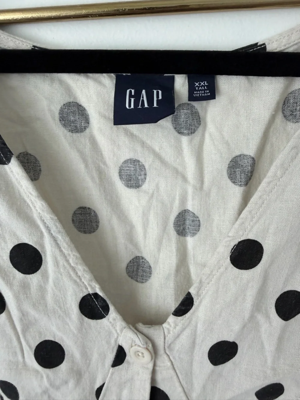GAP Cream Midi Dress with Black Polka Dots - Picture 3 of 3